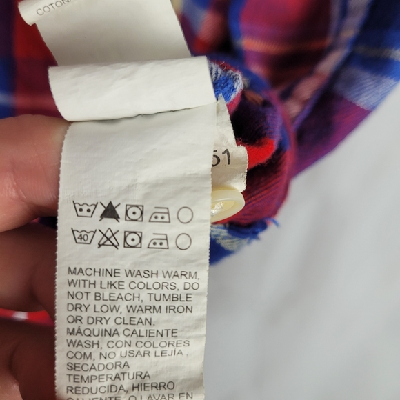 Lucky Brand Red and Blue Plaid Casual Button Down Shirt - Picture 10 of 12
